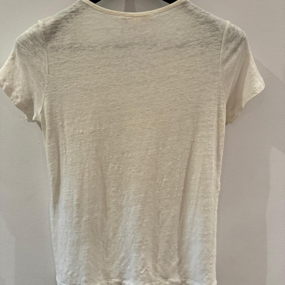 MAJE - Linen lace light breezy short sleeve t-shirt - Picture 4 of 5